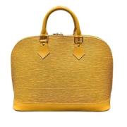 Pre-owned Leather handbags Louis Vuitton Vintage , Yellow , Dames