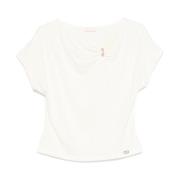 Witte Logo Plaque T-shirts en Polos Liu Jo , White , Dames