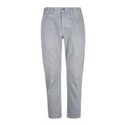 Denim broek met pences en relaxte pasvorm Eleventy , Blue , Heren