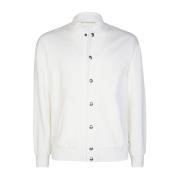 Relaxed Fit Katoenen Bomberjack Eleventy , White , Heren