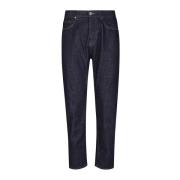 Relaxed Fit Denim Katoenen Broek Eleventy , Blue , Heren