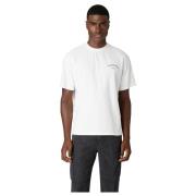 Katoenen Ronde Hals Logo T-Shirt Eleventy , White , Heren