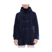 Blauwe Corduroy Hoodiejas met Rits Distretto12 , Blue , Heren