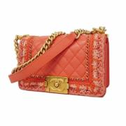 Pre-owned Leather chanel-bags Chanel Vintage , Pink , Dames