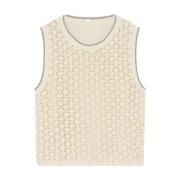 Crochet Mouwloze Top Lulle Gustav , White , Dames