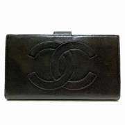 Pre-owned Leather wallets Chanel Vintage , Black , Dames