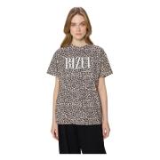 Kiral luipaardprint T-shirt, bruin Bizuu , Brown , Dames