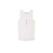 Ivoor Alesia Tanktop met Gouden Knopen Anine Bing , Beige , Dames