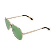 Gouden Aviator Zonnebril Groene Lens Guess , Yellow , Heren