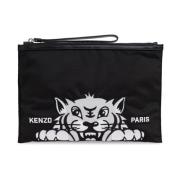 Handtas met tijgerhoofdmotief Kenzo , Black , Heren