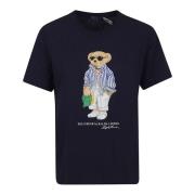 Katoenen Jersey Crew Neck T-Shirt Polo Ralph Lauren , Blue , Dames