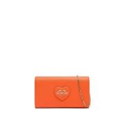 Roze Eco Leren Schoudertas Love Moschino , Orange , Dames