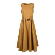 Katoen Linnen Jurk Max Mara , Beige , Dames