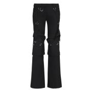 Cargo broek met decoratieve gespen Off White , Black , Dames