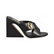 Leren sandaal met rubberen zool Gaudi , Black , Dames