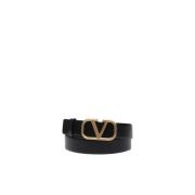 Zwarte Gesp Riem Valentino Garavani , Black , Heren