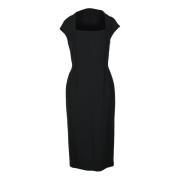 Elegante Jurk in Triacetaat Polyester Mix Max Mara Studio , Black , Da...