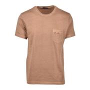 Katoenen T-shirt Fay , Brown , Heren