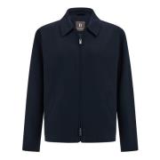 Stretch Cotton Bomberjack met overhemdkraag Boggi Milano , Blue , Here...