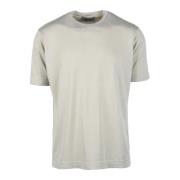 Cupro Katoen T-shirt Daniele Fiesoli , Beige , Heren