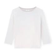 Basis T-shirt gemaakt van twee materialen Motivi , White , Dames