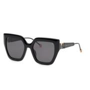 Stijlvolle zonnebril met zwarte montuur Philipp Plein , Black , Dames