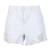 Katoenen Denim Shorts Guess , White , Dames