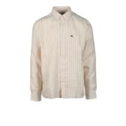 Linnen Overhemd Lacoste , Beige , Heren