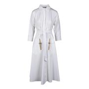 Katoen Zijde Mix Jurk Max Mara , White , Dames