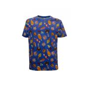 Blauw IJsprint T-Shirt Moschino , Blue , Heren