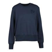 Stijlvolle Sweater met Unieke Stofmix Armani Exchange , Blue , Dames