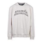 Militaire Stijl Katoenen Sweater Aeronautica Militare , Beige , Heren