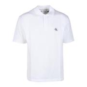 Katoen Elastaan Polo Shirt Calvin Klein Jeans , White , Heren