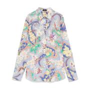 Lichtblauw Overhemd met Print Etro , Multicolor , Dames