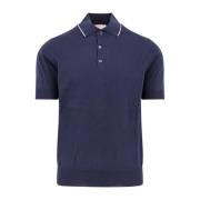 Polo shirt met contrasterend profiel Brunello Cucinelli , Blue , Heren