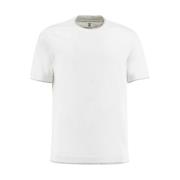 Slim Fit T-shirt met Contrasterende Inzetstukken Brunello Cucinelli , ...