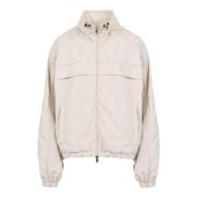 Poederkleurige jas in actief nylon met logo Iceberg , Beige , Dames