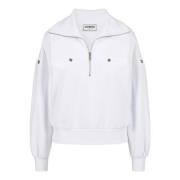 Geknipte pasvorm witte sweatshirt van scuba stof Iceberg , White , Dam...