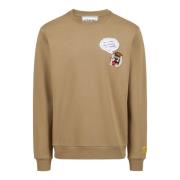 Klassieke regular fit ronde hals moddergekleurde sweatshirt met Looney...