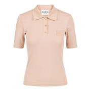 Blush geribbeld T-shirt met korte mouwen en logo Iceberg , Pink , Dame...