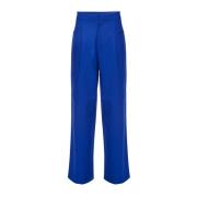 Wijde pijpen wollen broek elektrisch blauw Nineminutes , Blue , Dames