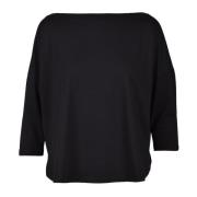 Zachte Katoenmix T-shirt Wild Cashmere , Black , Dames