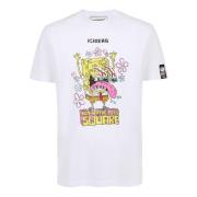 Wit regular fit T-shirt met SpongeBob-print Iceberg , White , Heren