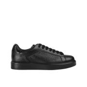 Heren sneaker van geborsteld leer | zwart Doucal's , Black , Heren