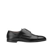 Heren leren veterschoen | zwart Doucal's , Black , Heren