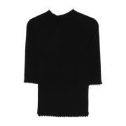 Zwarte Sweater Verhoog Garderobe Chic Stijl Twinset , Black , Dames