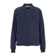 Stijlvolle Suede Bomberjas Herno , Blue , Heren