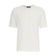 Wit T-shirt met Ribkraag Peuterey , White , Heren