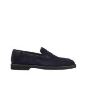 Heren suède loafer | blauw Doucal's , Blue , Heren