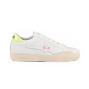 Leren Rubberen Zool Sneakers Sun68 , White , Dames